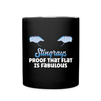 Stachelrochen Mantarochen Ozean Rochen - Tasse einfarbig - Schwarz - Vorne