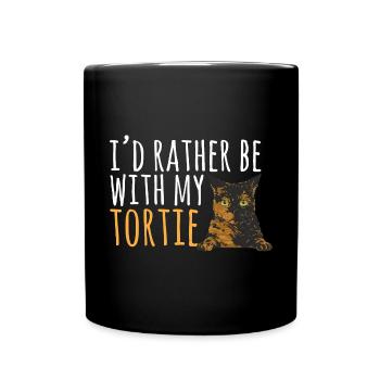 Schildpatt Katze Tortoiseshell Cat Tortie - Tasse einfarbig - Schwarz - Vorne