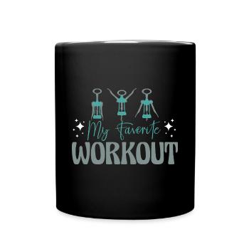 Mon entraînement préféré Funny Wine Lover - Mug uni - noir - Devant