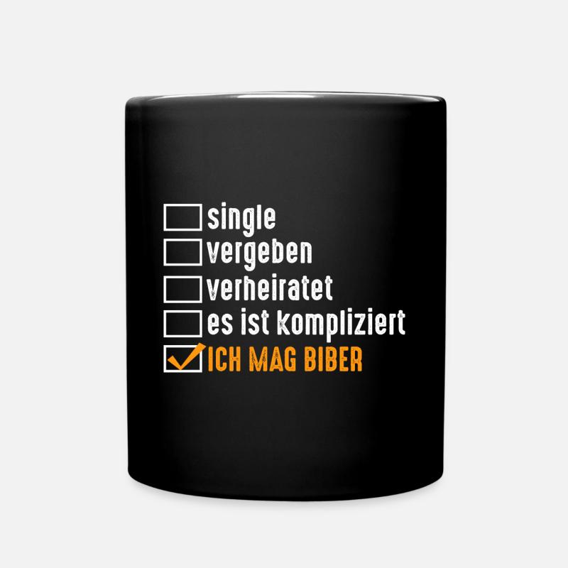 Nagetier Biberliebhaber Biber - Tasse einfarbig - Schwarz