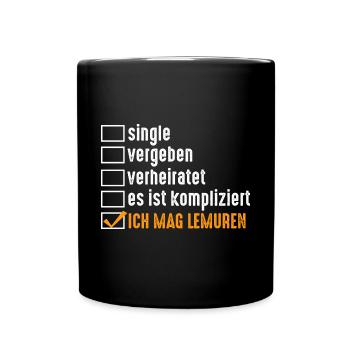 Lemur - Tasse einfarbig - Schwarz - Vorne