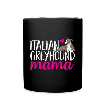 Italienischer Windspiel Windhund Hunde - Tasse einfarbig - Schwarz - Vorne
