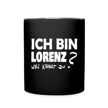 Sprüche Lorenz - Tasse einfarbig - Schwarz - Vorne
