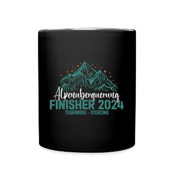 Alpenüberquerung 2024 Tegernsee Sterzing Pilgerweg - Tasse einfarbig - Schwarz - Vorne