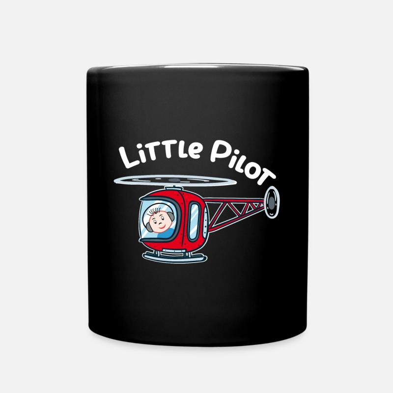 Petit pilote d’hélicoptère pilote d’hélicoptère - Mug uni - noir