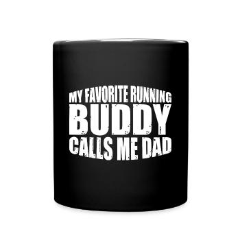 Mon compagnon de course préféré m’appelle papa 4 - Mug uni - noir - Devant