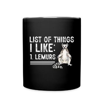 Lémurien à queue annelée - Mug uni - noir - Devant