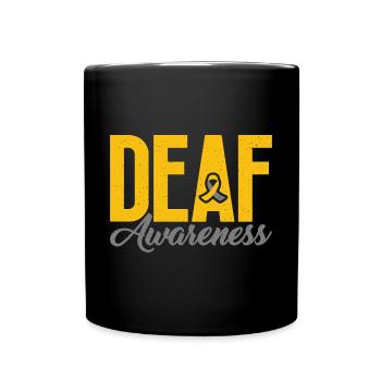 Je porte le jaune-gris - Mug uni - noir - Devant