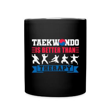 TKD Korean Martial Arts Tae Kwon - Tasse einfarbig - Schwarz - Vorne