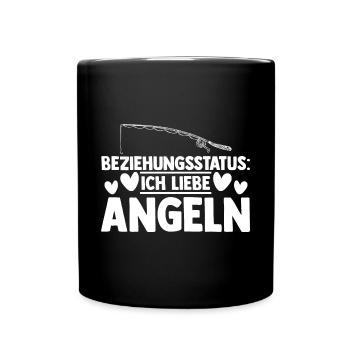 Angel Fischen Beziehungsstatus Angeln Angler - Tasse einfarbig - Schwarz - Vorne