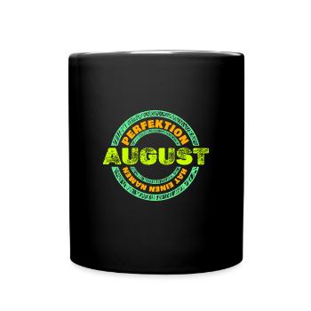 Geschenk für August - Tasse einfarbig - Schwarz - Vorne