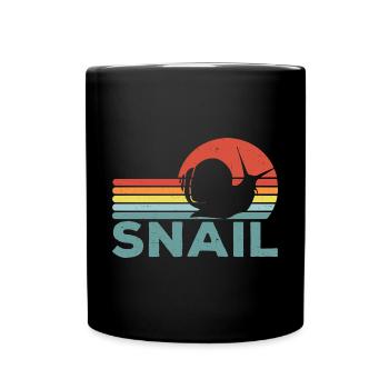 Snail Lover Retro Snail Owner Sluggish - Full Colour Mug - black - Front