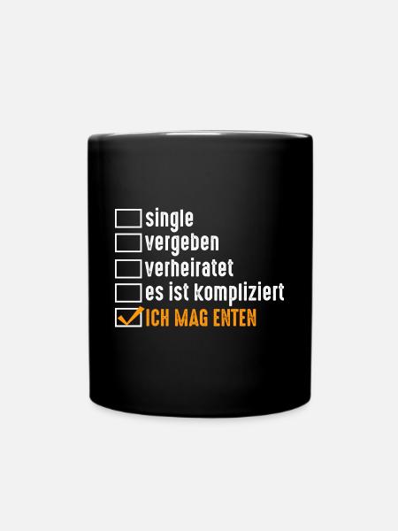 Beziehungsstatus Entenliebhaber Tiermotiv Ente - Tasse einfarbig - Schwarz