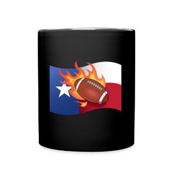 Texas Flagge Football Design für stolze Fans - Tasse einfarbig - Schwarz - Vorne