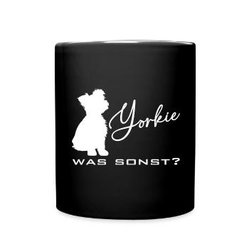 Yorkshire Terrier Yorkie Silhouette - Tasse einfarbig - Schwarz - Vorne