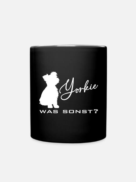 Yorkshire Terrier Yorkie Silhouette - Tasse einfarbig - Schwarz