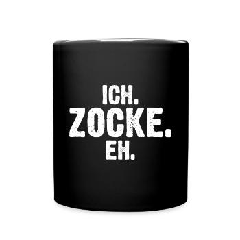Zocker Zocken Gamer - Tasse einfarbig - Schwarz - Vorne