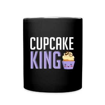 Cupcake King Baking Baker Pastry Chef Men - Full Colour Mug - black - Front