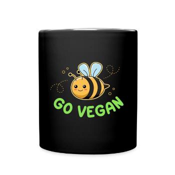 Bee design for proud vegans - Full Colour Mug - black - Front