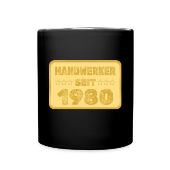 Jahr 1980 - Tasse einfarbig - Schwarz - Vorne