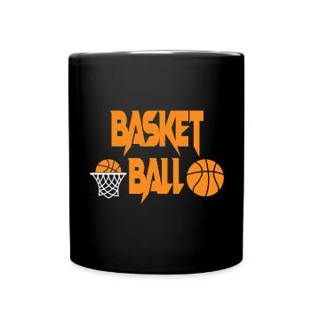 Basketball avec jeu de basket-ball Hoop - Mug uni - noir - Devant
