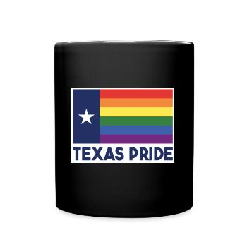Texas Flagge Regenbogen Design für stolze LGBT+ - Tasse einfarbig - Schwarz - Vorne