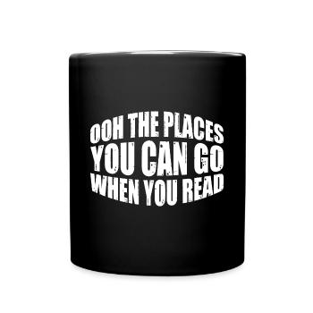 Ooh Les endroits où vous pouvez aller quand vous lisez 4 - Mug uni - noir - Devant