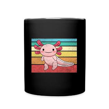 Retro-Axolotl-Design für Axolotl-Liebhaber - Tasse einfarbig - Schwarz - Vorne