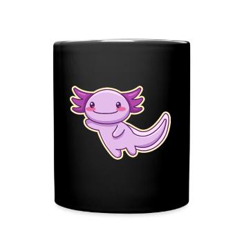 Lila Axolotl Design für Axolotl-Liebhaber - Tasse einfarbig - Schwarz - Vorne