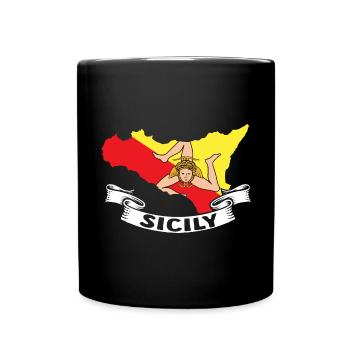 Sicile Drapeau Italie Sicile - Mug uni - noir - Devant