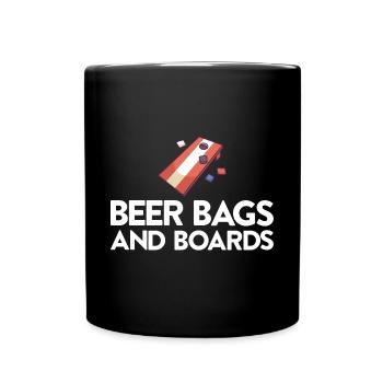 Jeu de Cornhole Tenue de trou de maïs avec Cornhole - Mug uni - noir - Devant