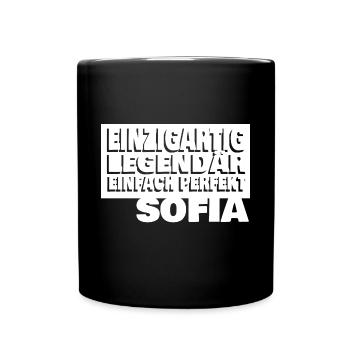 Sofia als Vorname - Tasse einfarbig - Schwarz - Vorne