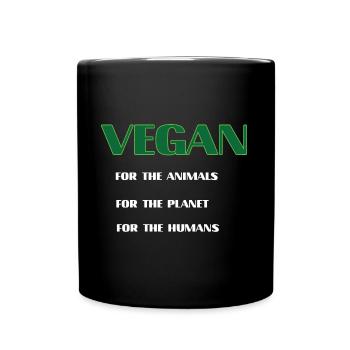Végétalien pour les animaux, la planète, les gens Design - Mug uni - noir - Devant