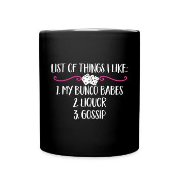 Jeu de dés Bunco - Mug uni - noir - Devant