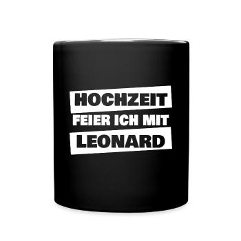 Geschenk für Leonard - Tasse einfarbig - Schwarz - Vorne