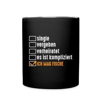 Aquarium Beziehungsstatus Aquaristik Fische - Tasse einfarbig - Schwarz - Vorne