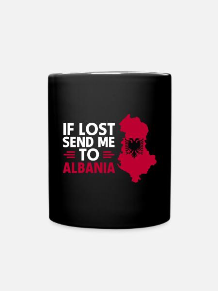 Albanische Flagge Albanischer Adler Shqiponja - Tasse einfarbig - Schwarz
