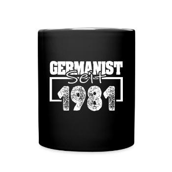 Germanistin 1981 - Tasse einfarbig - Schwarz - Vorne