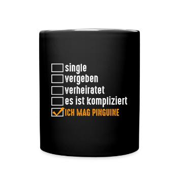 Pinguin - Tasse einfarbig - Schwarz - Vorne