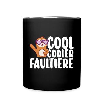 Faultier - Tasse einfarbig - Schwarz - Vorne