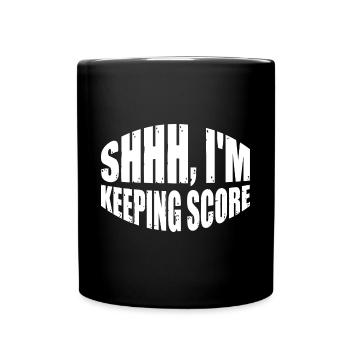 Chut, je garde le score 12 - Mug uni - noir - Devant