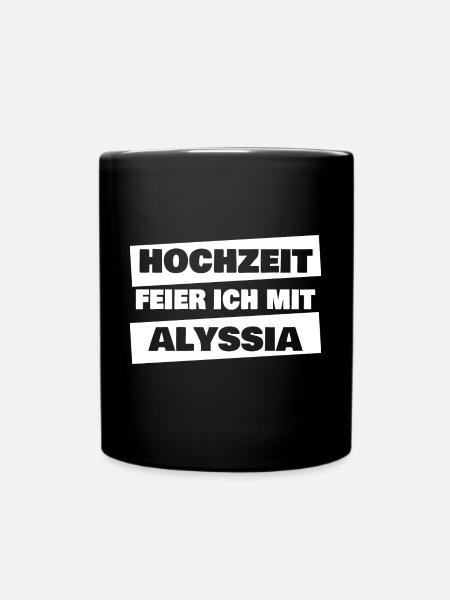 Alyssia als JGA - Tasse einfarbig - Schwarz