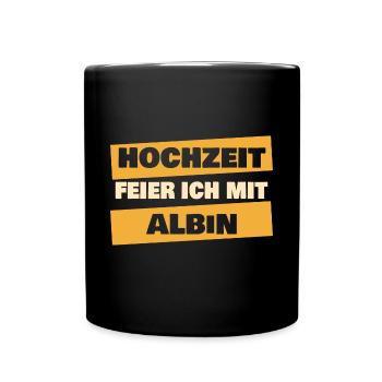 Albin als JGA - Tasse einfarbig - Schwarz - Vorne
