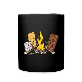 S'more Lagerfeuer Marshmallow Camping - Tasse einfarbig - Schwarz - Vorne