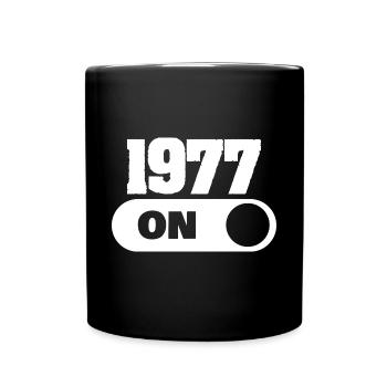 Geboren 1977 - Tasse einfarbig - Schwarz - Vorne