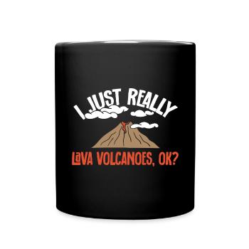 Vulkan Geologie Vulkanologie Lava - Tasse einfarbig - Schwarz - Vorne