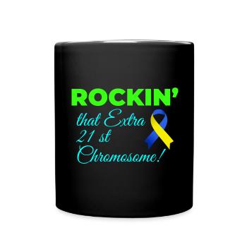 Down-Syndrom-Tag Rockin' Extra 21. Chromosom - Tasse einfarbig - Schwarz - Vorne