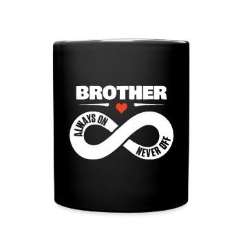 Frère toujours sur jamais off frère amour cadeau - Mug uni - noir - Devant