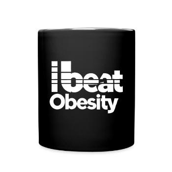 I Beat Obesity 8 - Full Colour Mug - black - Front