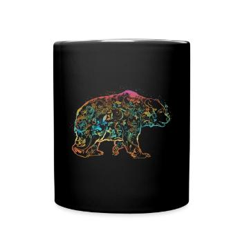 Bär Splash - Tasse einfarbig - Schwarz - Vorne